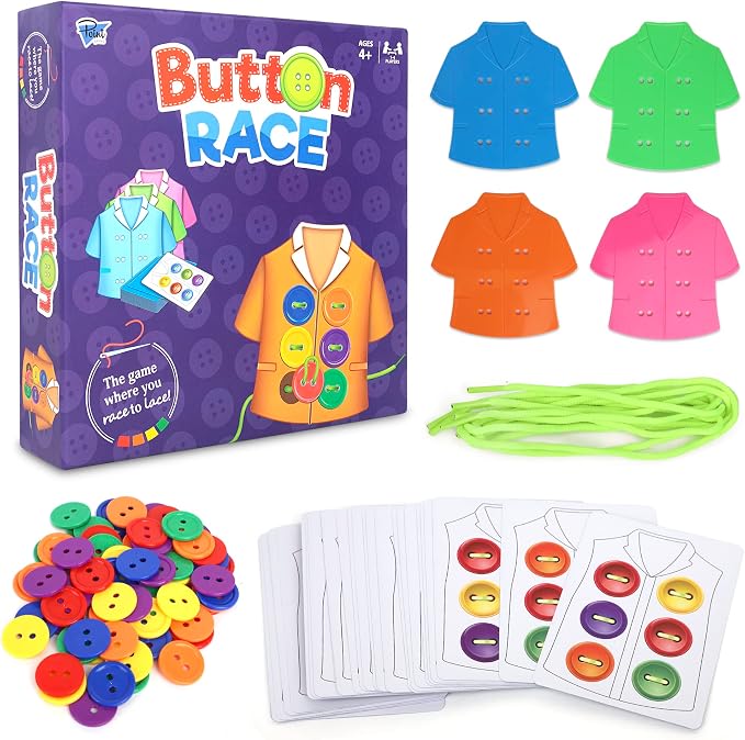 Image showcasing Amazon.com: Point Games Lacing Cards Sequence Game - Threading. Sewing ...