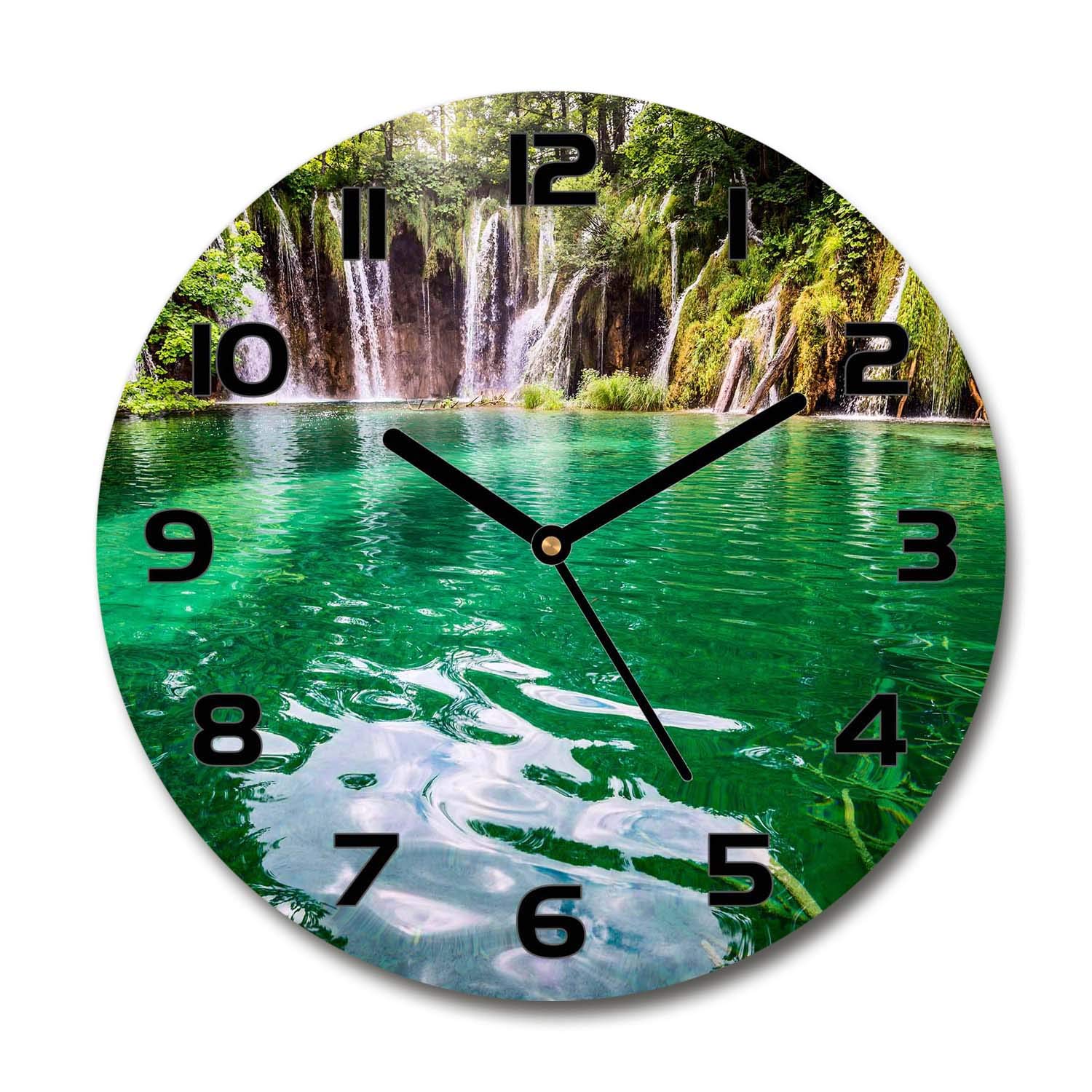 Horloge en verre silencieuse 60x60cm Tulup avec aiguilles noires pour salon épuré