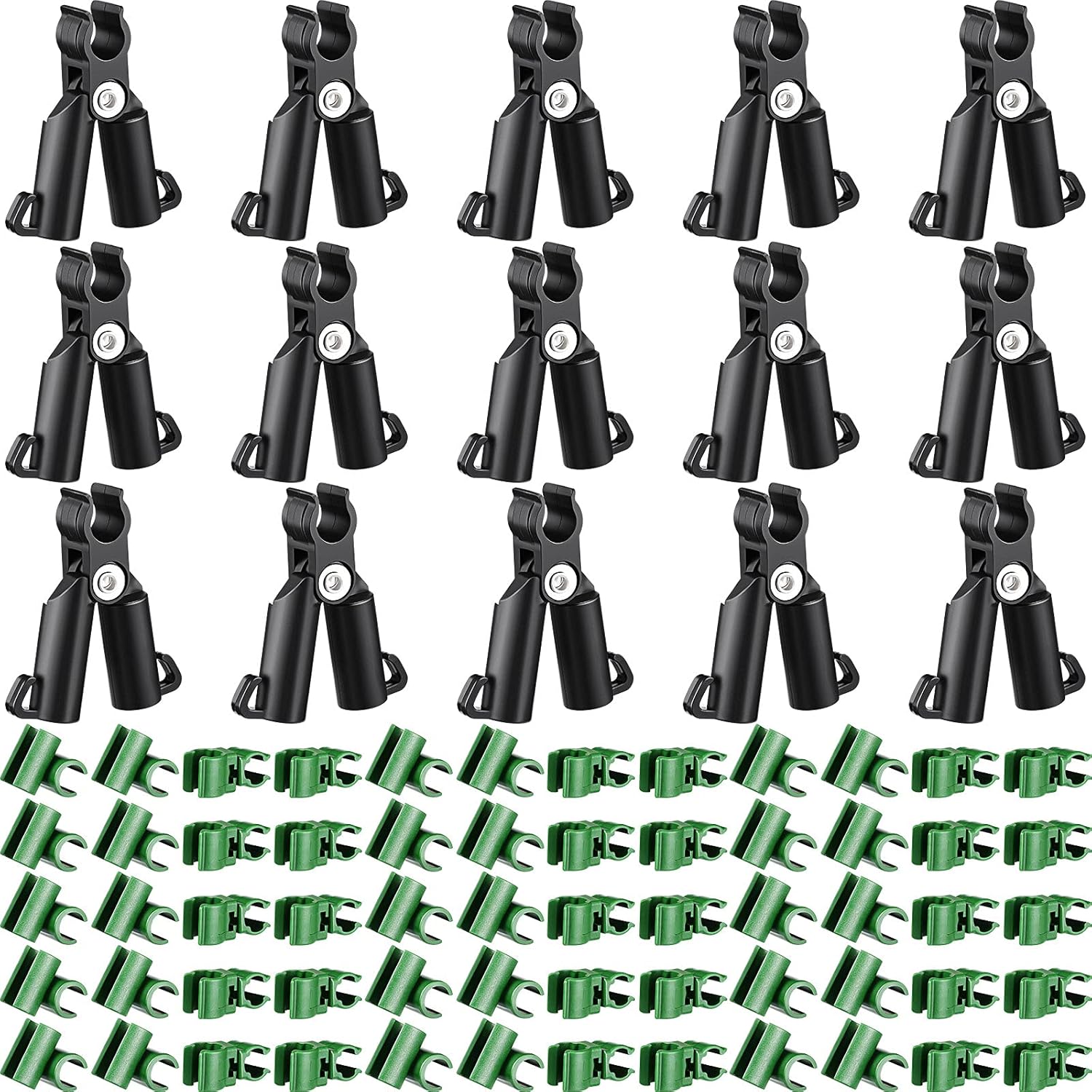 75 Pieces Adjustable Plant Trellis Connector Clip Plastic Connector Stakes Garden Plastic A-Type Connecting Joint Buckle Clip for Gardening Metal Steel Plant Supports (11 mm)