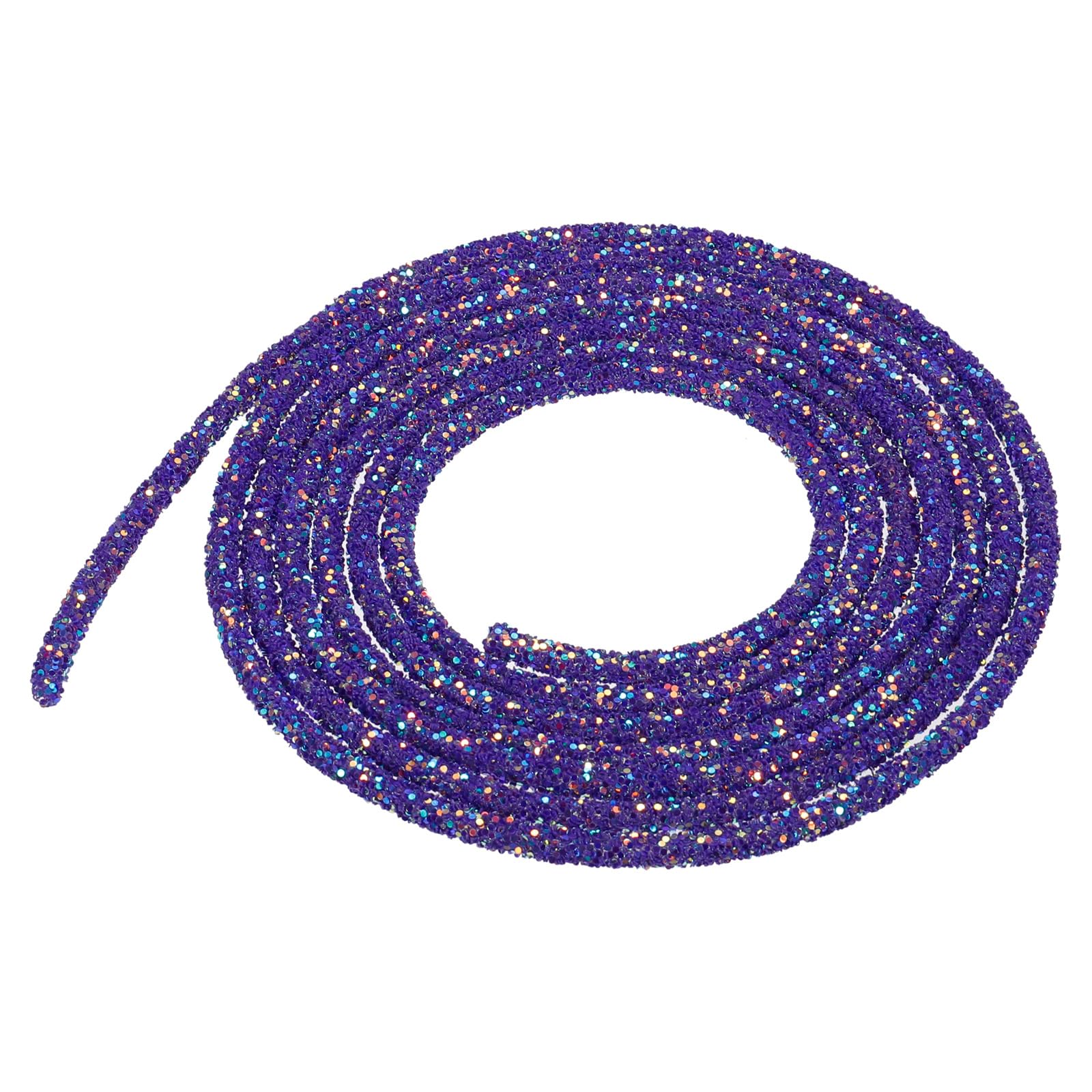 sourcing map 5 Yard 6mm 0.24 inch Glitter Sequins Rope Sequins Rhinestone Tube Cord for DIY Wedding Dresses Costume Clothing Shoes Jewelry Accessory Clear White — view 66