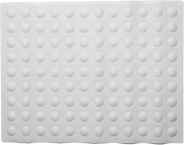 Croydex AG200022 Hygiene 'N' Clean Anti-Bacterial Slip-Resistant Dome Sucker Suction Bath Mat, 57 x 43 cm, White