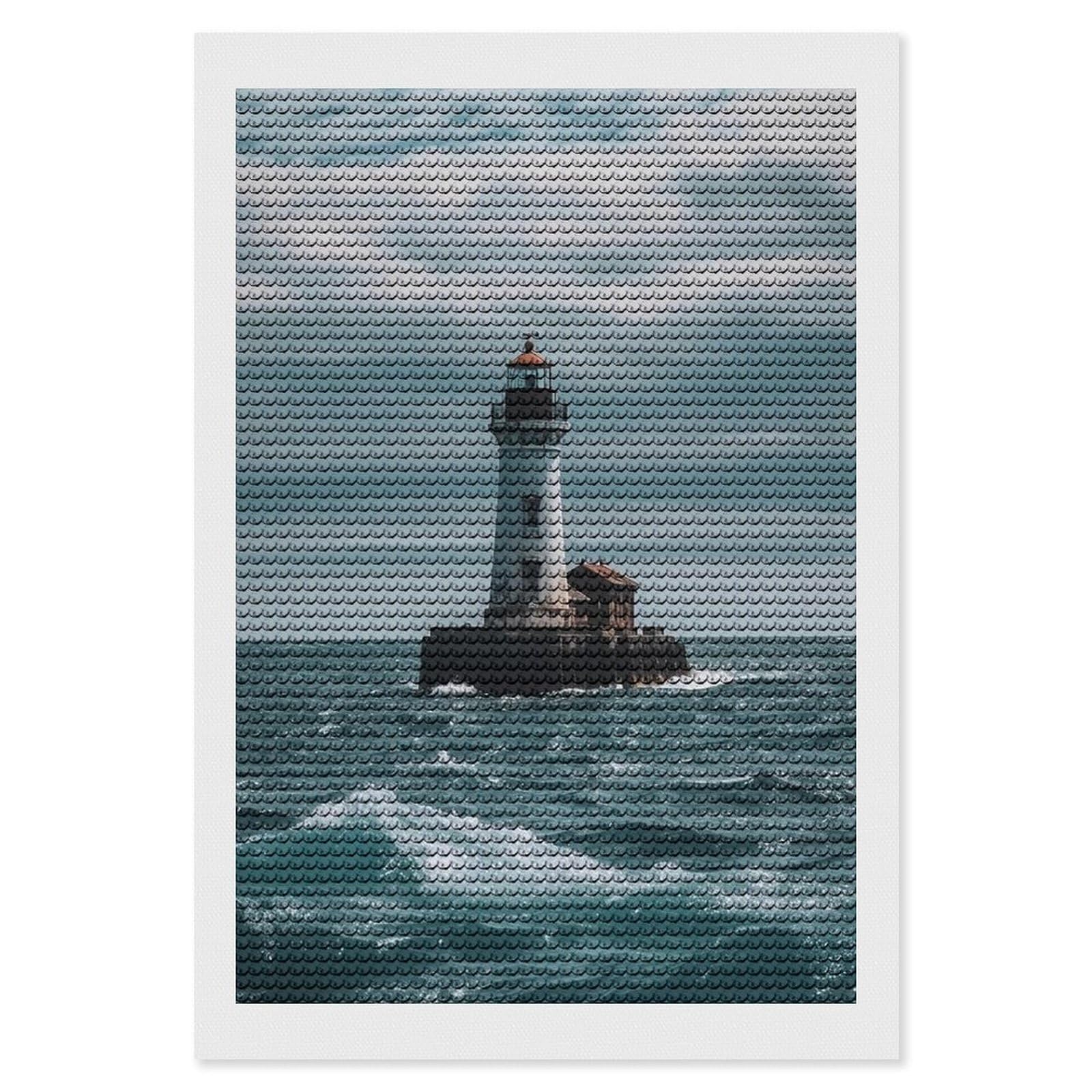 FodPand Diamond Art Kits for Adults, 5D Aurora Diamond Painting Kits for Beginners, Lighthouse DIY Full Drill Dots Gem Art Paint Crafts for Home Wall Decor 8"x12"