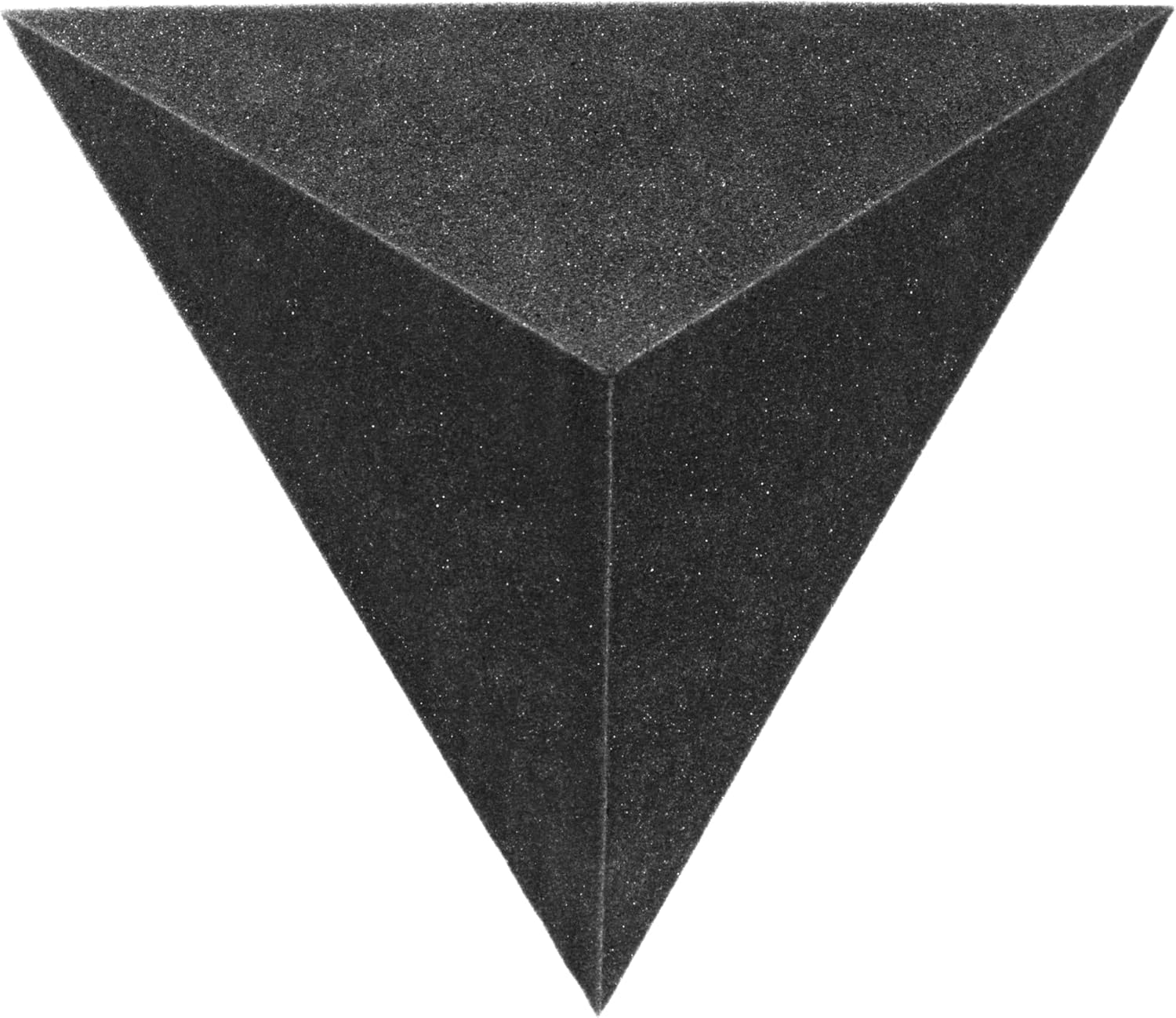 2-Pack — Acoustic Foam Corner Bass Traps | Acoustical Foam Panels | Audio Soundproofing Record Studio Treatment | Sound Insulated Angled Block | (2x TRIANGLE, 42cm (16.5 inches))