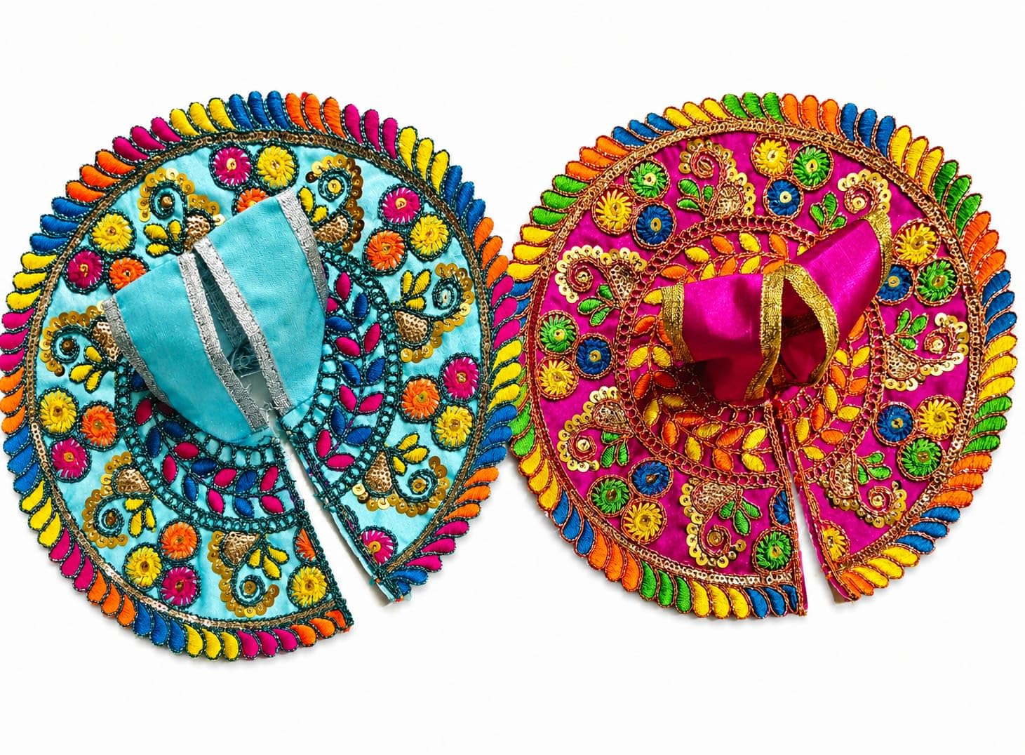Laddu Gopal Designer Dress Size 4 Combo (1 Sky Blue + 1 Magenta) | Kanhaji Dress, Deity Wear, Festive Occasion, Krishna Costume, Traditional Design-image-39