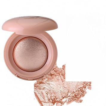 Baked Highlighter Buildable Lightweight Natural Look Baked Highlighter Powder Palette, Highlight Face for a Shimmery or Matte Finish Color 06