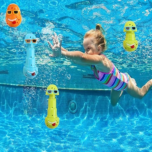 Miniatura 6 de SASBSC Huevos de buceo 3 juguetes de piscina para niños de 4 a 8 años, divertidos juguetes de entrenamiento submarino para edades de 8 a 12 años