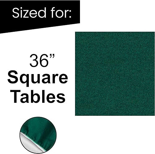 Miniatura 3 de Funda de fieltro para mesas cuadradas de 36 a 38 pulgadas, mantel para juegos de póquer, mahjong, puente y mesa, color verde