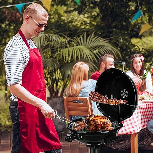 Miniatura 6 de Techwood Parrilla eléctrica para interiores y exteriores de 1600 W, parrilla eléctrica de barbacoa, parrilla de soporte extraíble portátil, negro