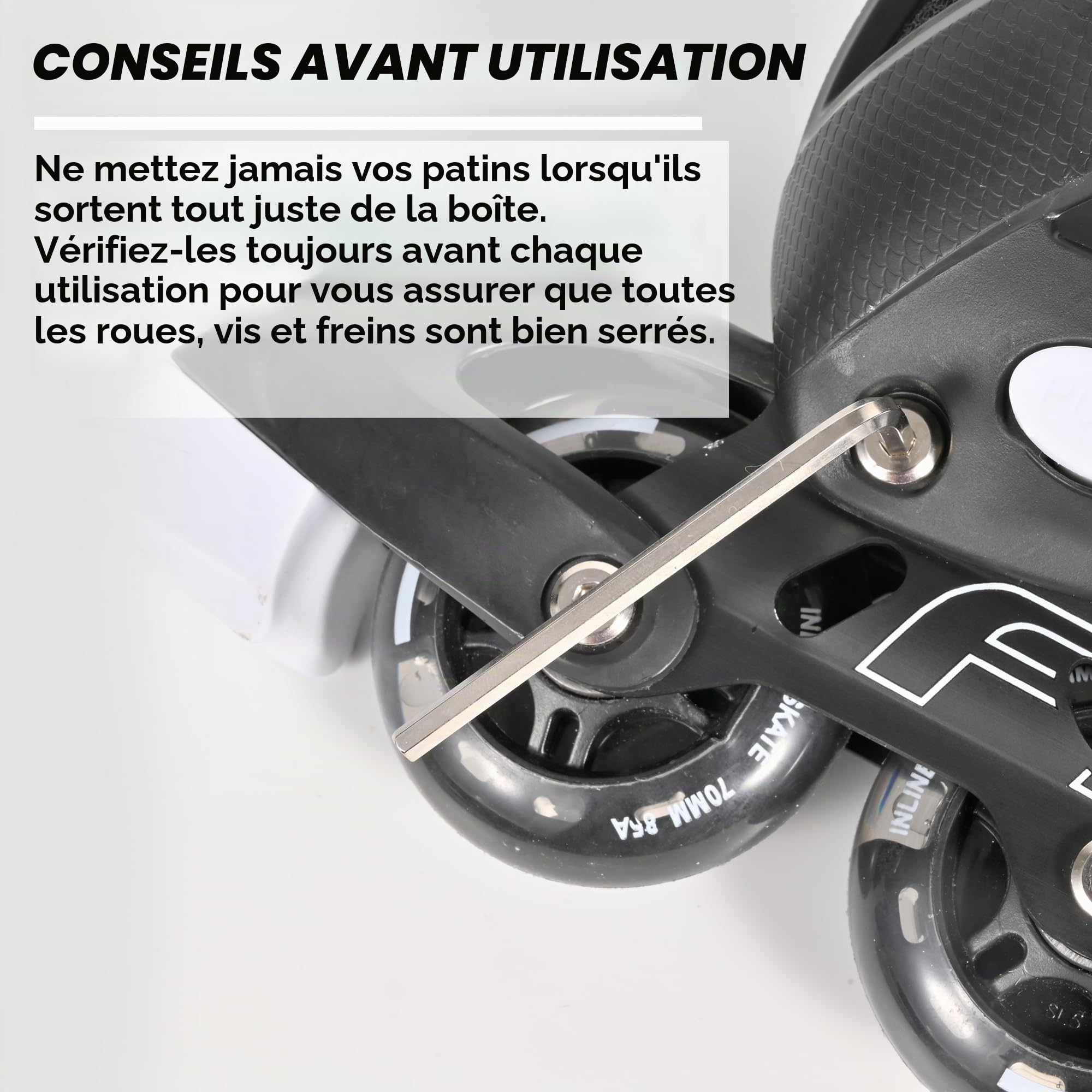 Rollers en Ligne pour Enfants Garçon| Patins à roulettes Réglables Jusqu'à 4 Tailles | Idéal pour Les Loisirs, Le Sport, Noir