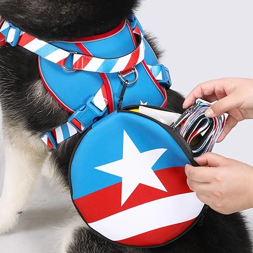 Miniatura 4 de Balabuki Juego de arnés y correa ajustable para perros medianos y grandes, sin tirones, chaleco reflectante con asa, fácil de caminar, a prueba de