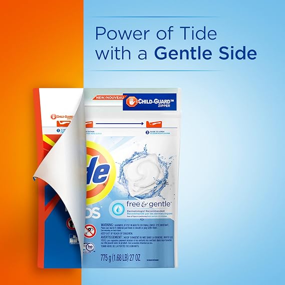 Tide Laundry Detergent Pods, Free & Gentle, 81 Count (Pack of 1)