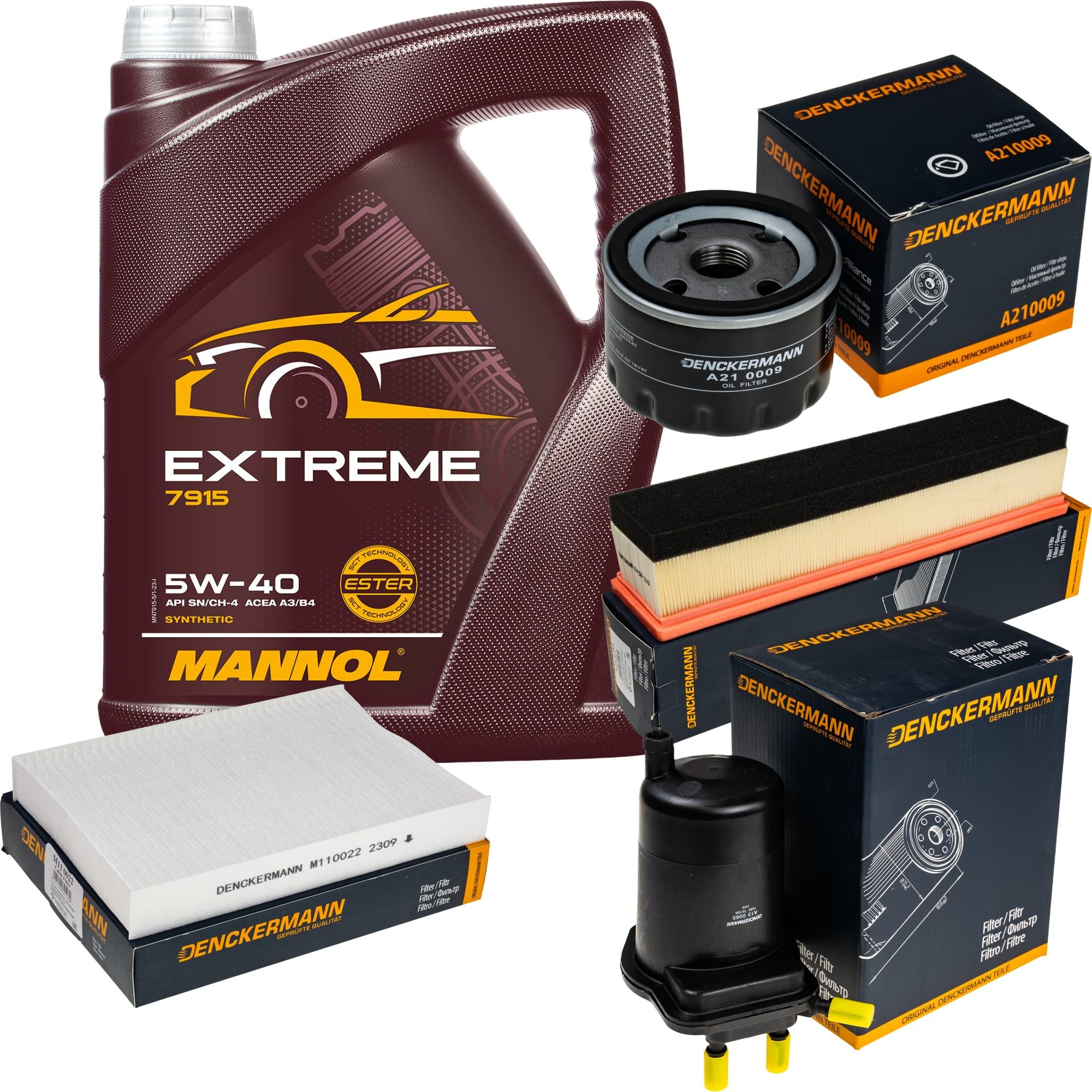 Paquete de inspección Kit de mantenimiento con Extreme 5W-40 5 L, filtro de combustible, filtro de aire, filtro de aceite, filtro de habitáculo