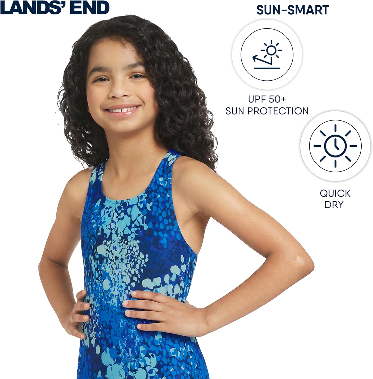 Lands' End Girls' UPF 50+ Stretch Crisscross Back One Piece Swimsuit - Image 4