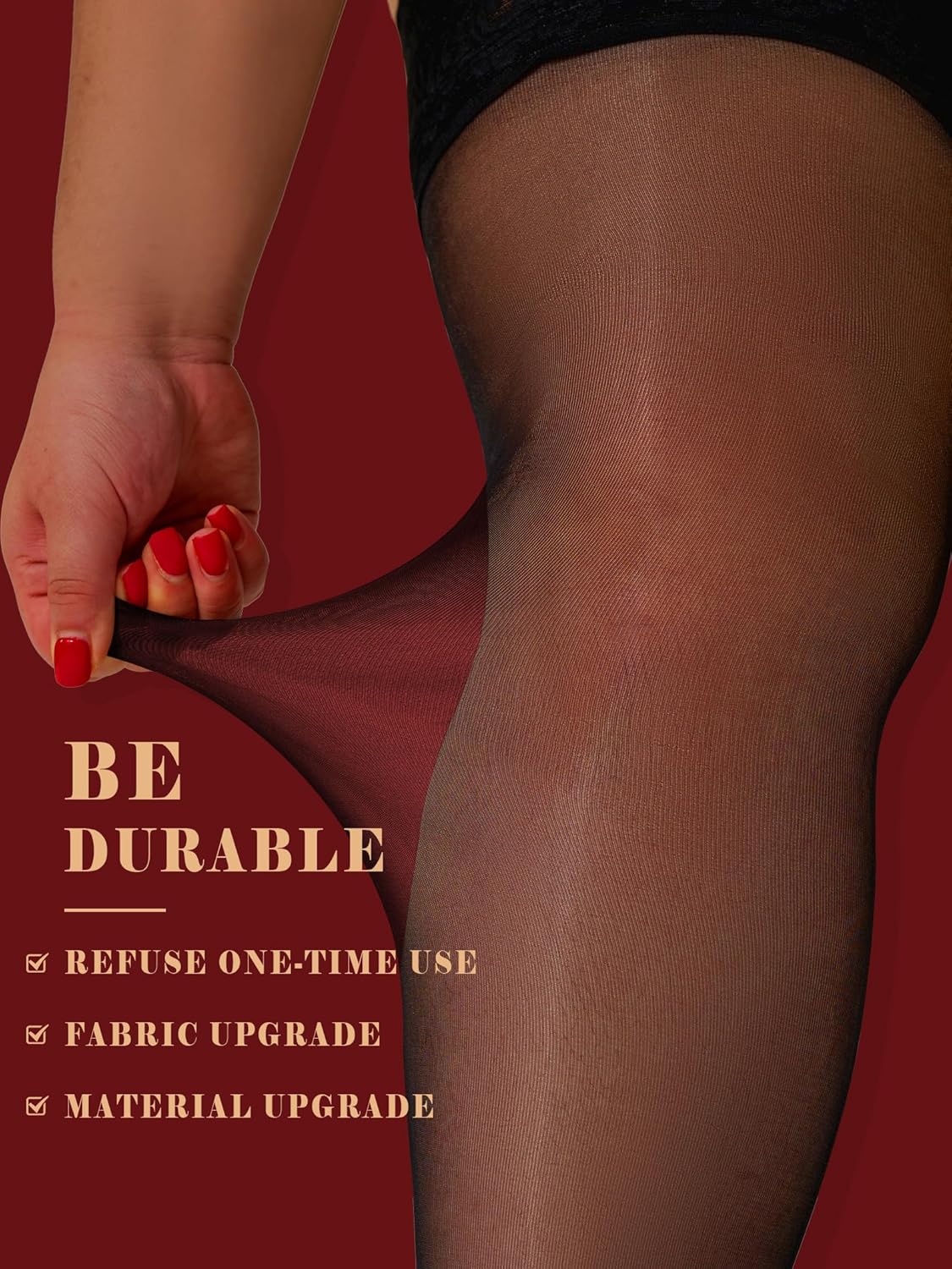 DORALLURE Shiny Thigh High Stockings for Women Plus Size Strong Stay Up Silicone Lace Top Sheer Pantyhose - Image 4