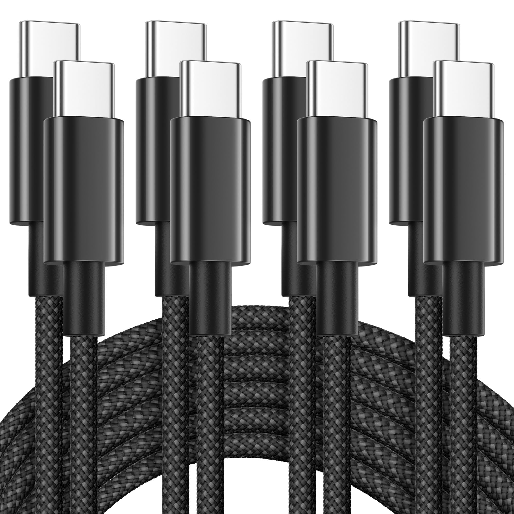 Cavo USB Type-C1 Metri 4Pezzi, 60W Cavo USB C a USB C per iPhone 17 16 15 Pro Max/Pro/Air/iPad/Macbook/iPad, Samsung Galaxy S25/S24/S23, Nylon Cavo Type C to Type C Cavo Ricarica USB C Cavetto