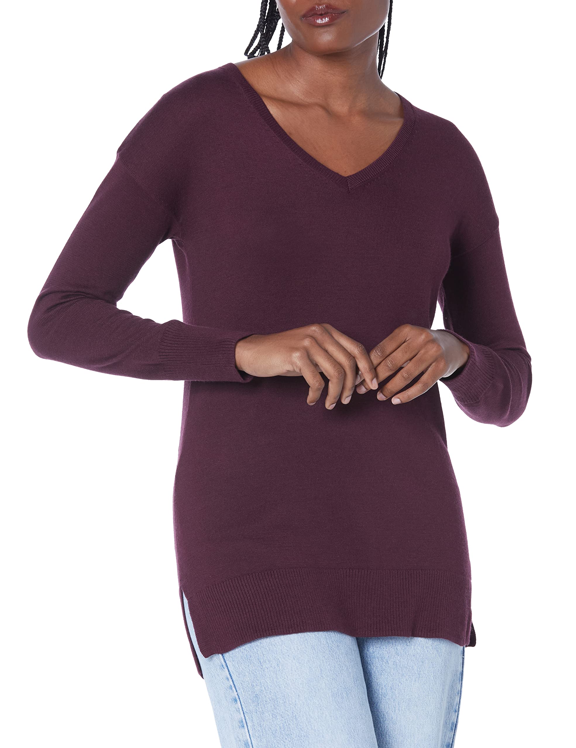 Amazon Essentials Maglione A Tunica Leggero A Maniche Lunghe Con Scollo A v (Disponibile In Taglie Forti) Donna