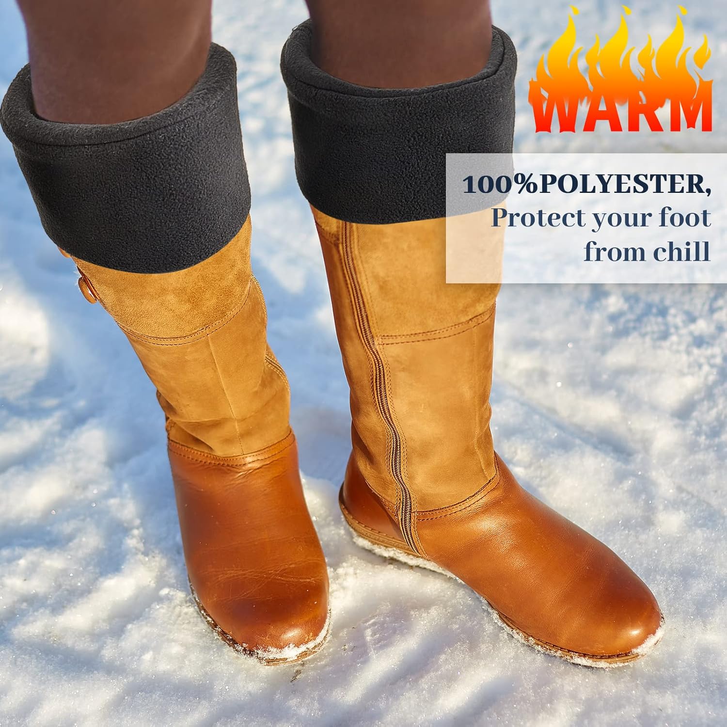 Hercicy Hunting Boots Socks Rain Boot Liners Stitch Cable Snow Warm Fleece Socks for Hiking Outdoor