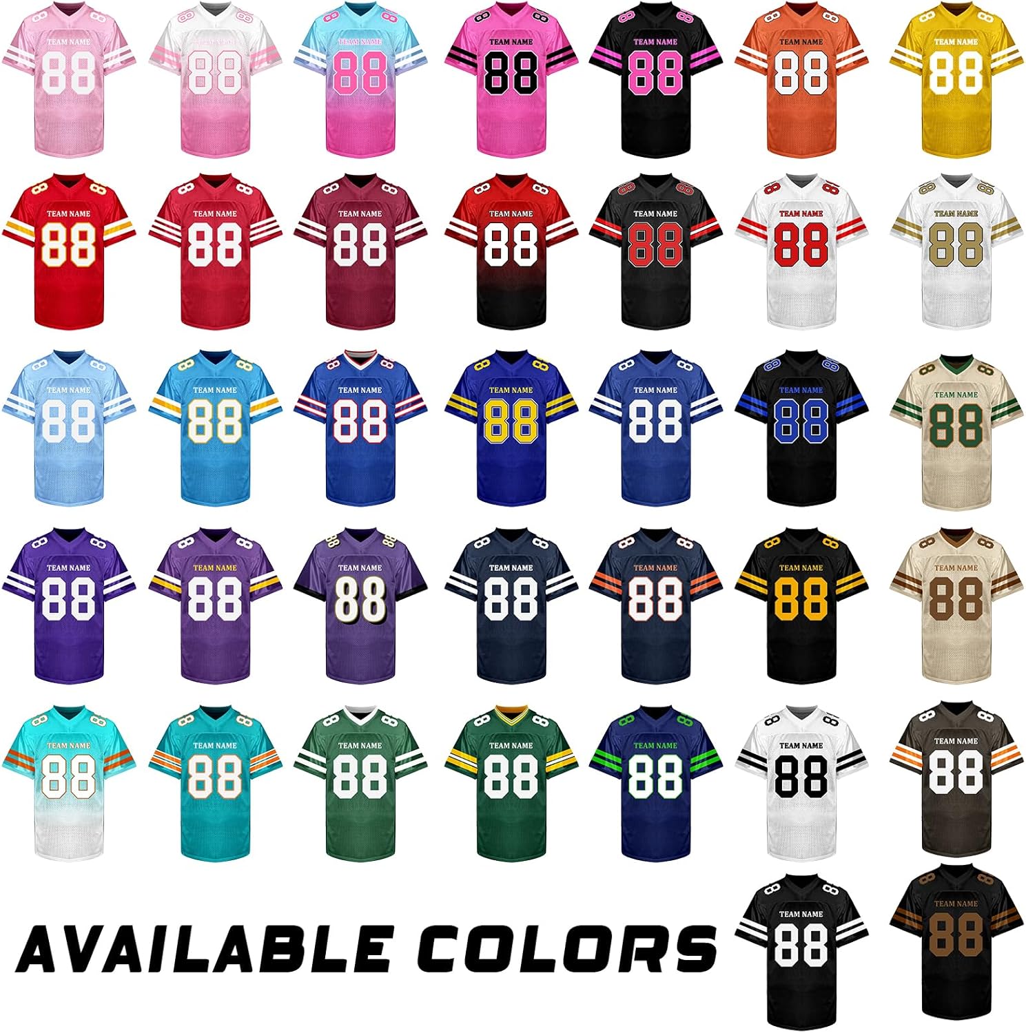Custom Football Jersey Personalized Team Name Number Logo Practice Football Jersey Football Shirt for Women Men Youth Kids - Image 6