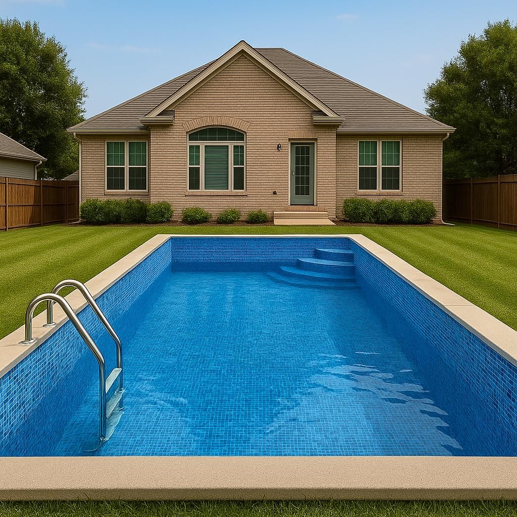 H-Dot Premium Fiberglass Rectangle Swimming Pool Prefab 24ft x 7ft x 4ft | In-Ground, Above-Ground | Concrete-Solid, Fast Installation | Convert Backyard into Oasis for Family & Leisure (Mosaic)