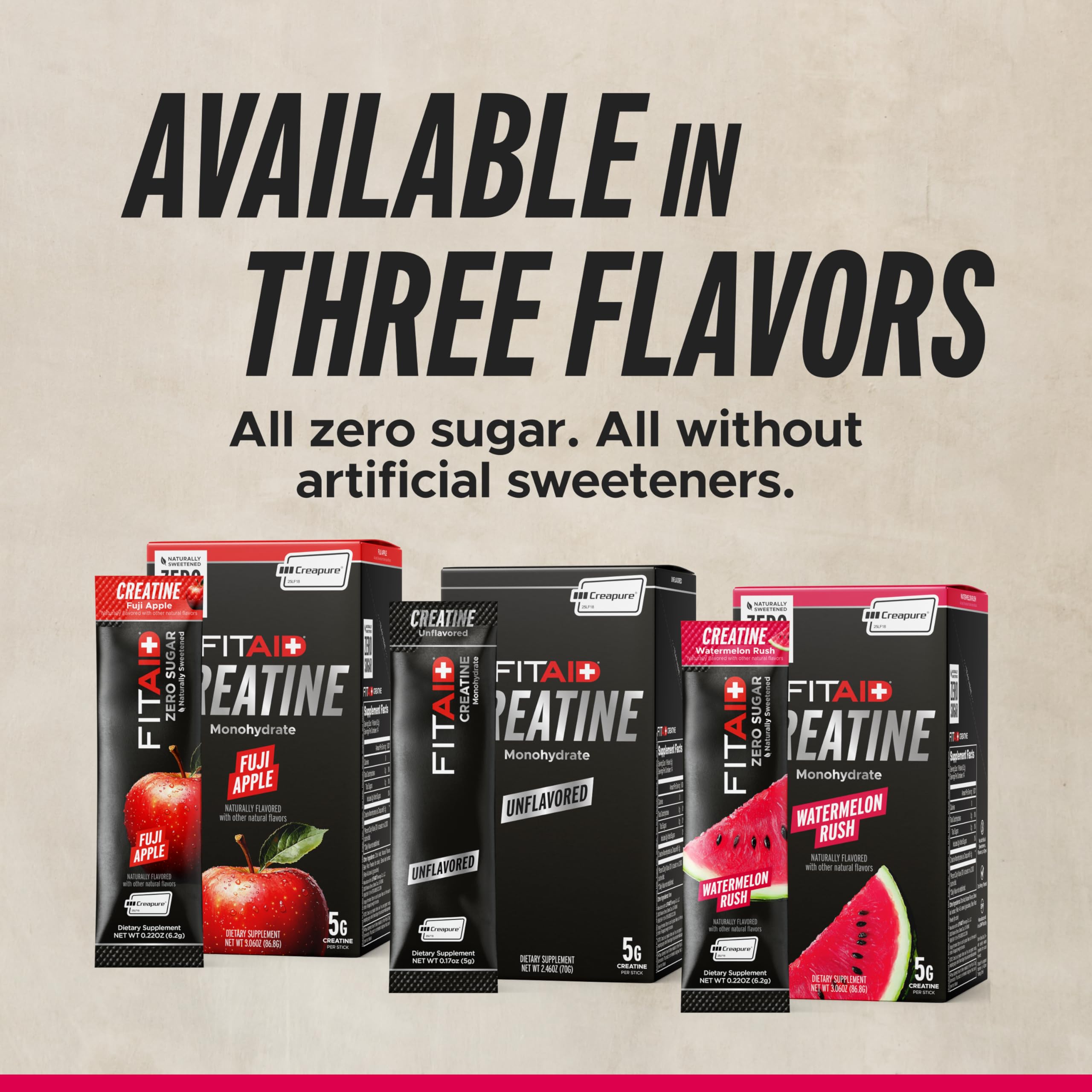 FITAID Creatine Powder, Watermelon Rush (14 Stick Packs) — Amazon image 8
