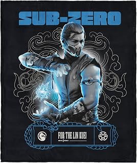 Mortal Kombat Silk Touch Throw Blanket – Sub-Zero for The Lin Kuei, Ultra-Soft Fleece, Plush & Lightweight, 40 x 50