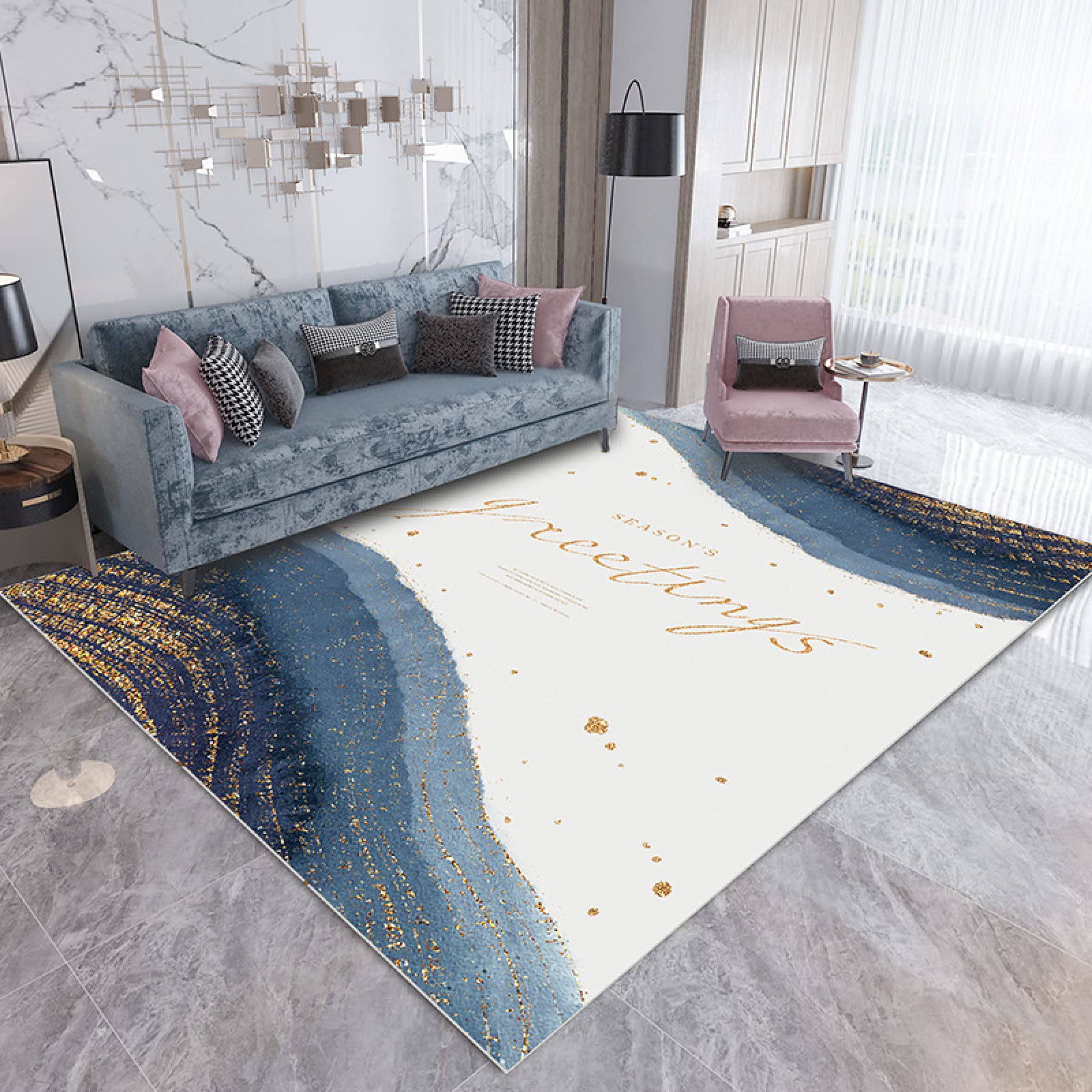 Tapis en peluche de style scandinave finitions soignées 40x60 cm