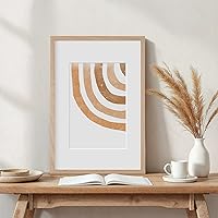 Vista 5 de 12x18 Oak Wood Picture Frame - Minimalist 12x18 Poster Frame, 12"x18" Picture Frame Wood, Natural Solid Wooden Picture Frames for Wall Art Photo and