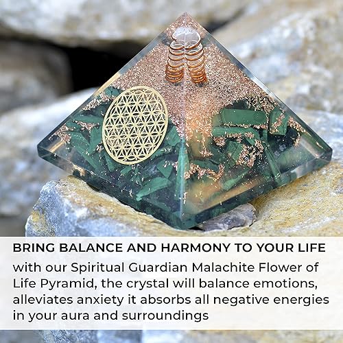 Miniatura 5 de Orgonite Crystal Pirámide de malaquita los cristales de energía positiva promueven la curación de chakras para mejorar el crecimiento espiritual y