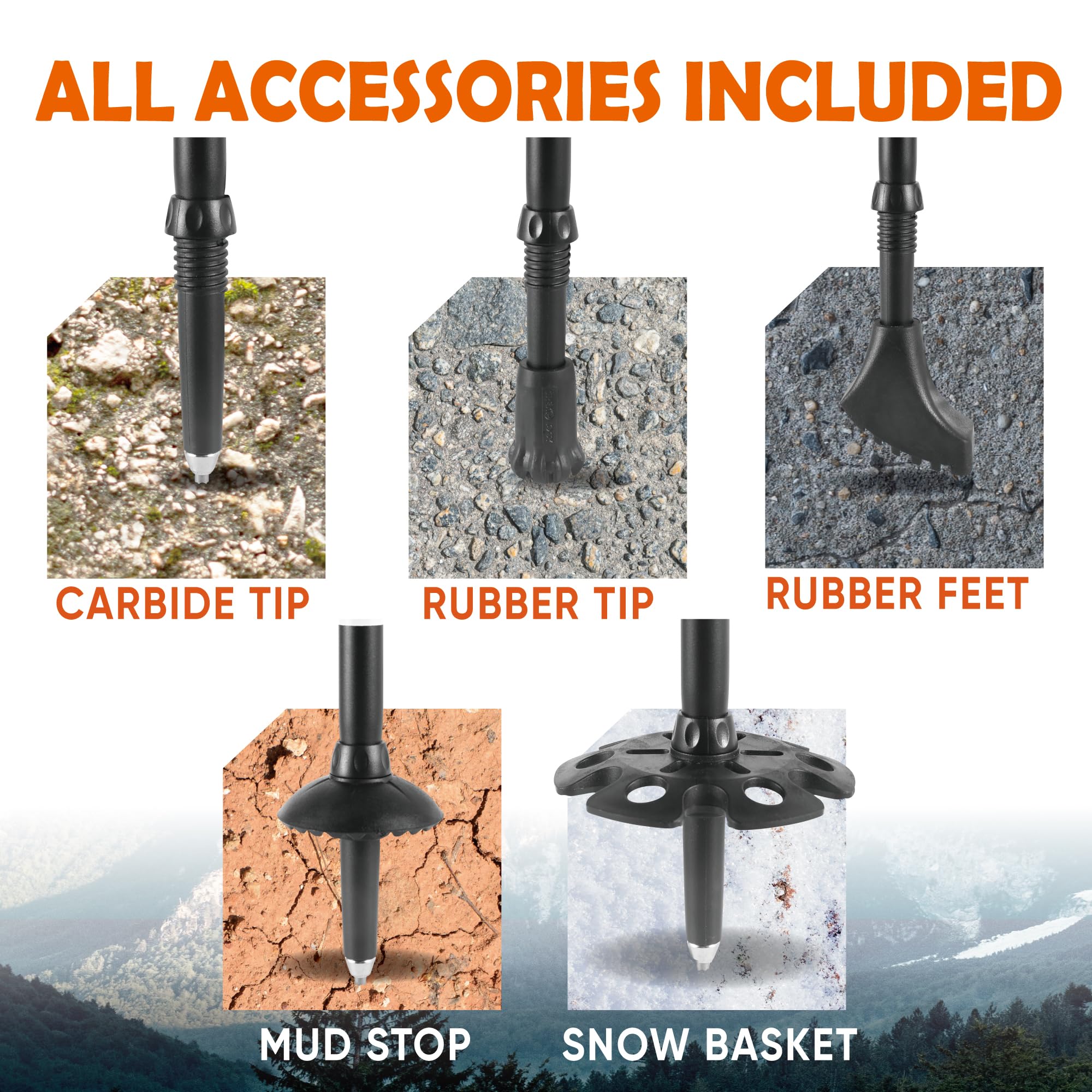 TREKOLOGY Trek-Z Cork Grip Trekking Poles – Lightweight Folding Hiking Poles, Adjustable Height, Compact Travel Design, Aircraft-Grade Aluminum Walking Sticks for Men & Women