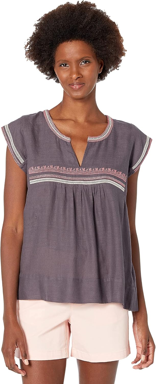 lucky brand women's embroidered top