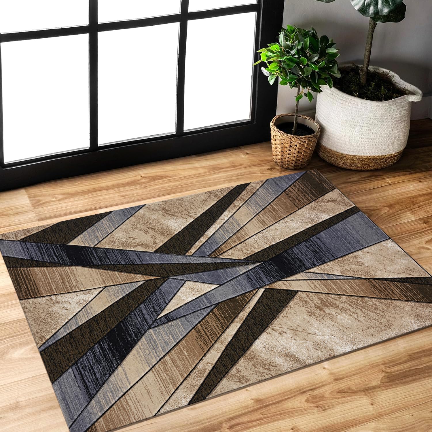 B&B Majestic Door Mat Indoor - Modern Abstract Design Non-Slip Thick Washable Door Mats for Kitchen Entrance Welcome Matts (Des4, 50x80 cm) โ image 1