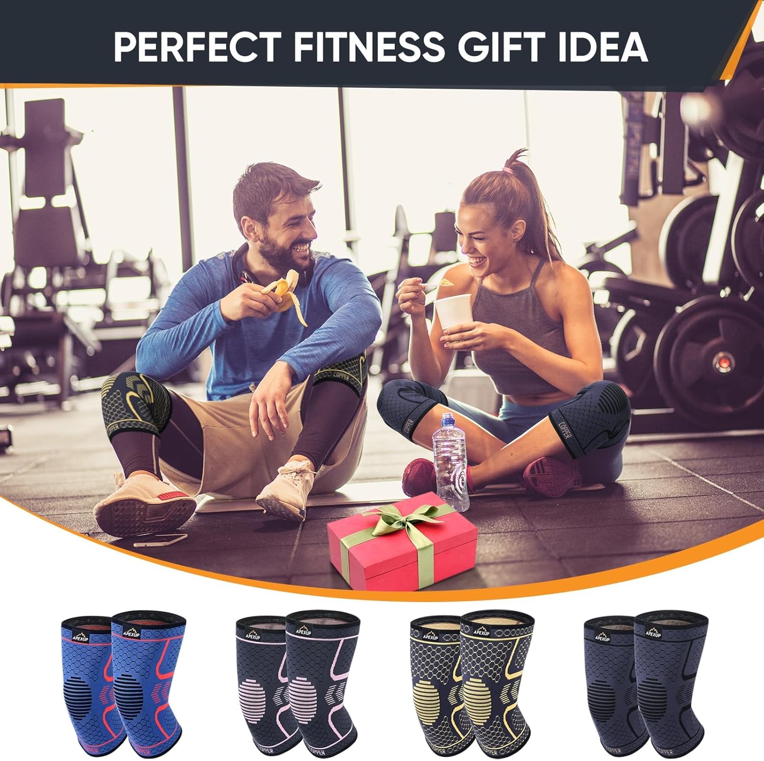 APEXUP Compression Knee Brace for Women, Copper Compression Sleeve for Knee Support, Arthritis Pain Relief, Meniscus Tear, ACL, Running - Image 5