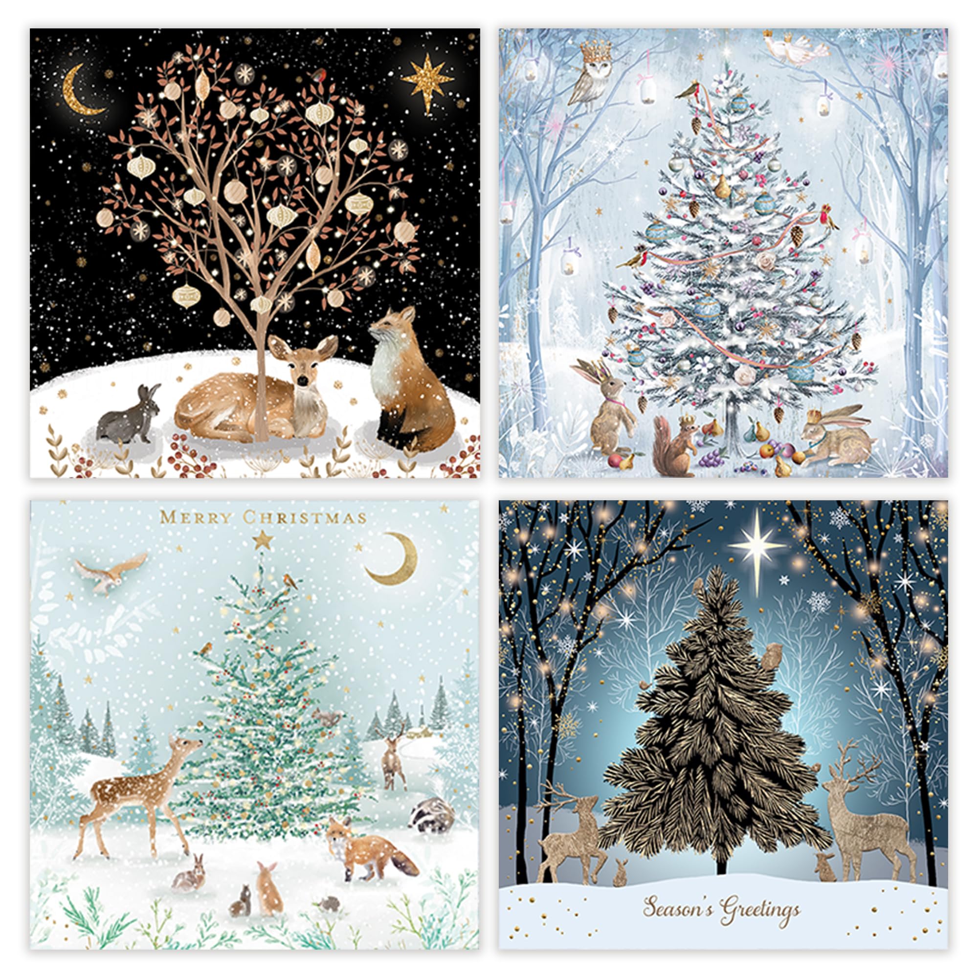 Noel Tatt Charity Christmas Cards Pack of 16 Winter Wonderland Wildlife