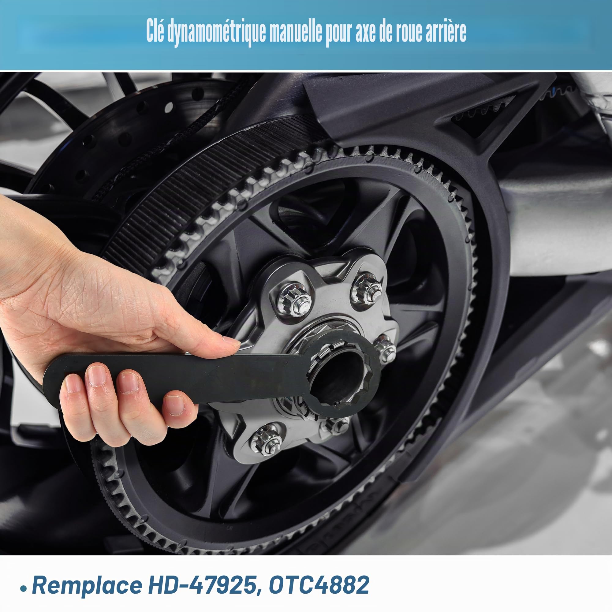 Motoforti 36mm Arrière Roue Axe Écrou Couple Clé Principal Outils HD-47925 Noir