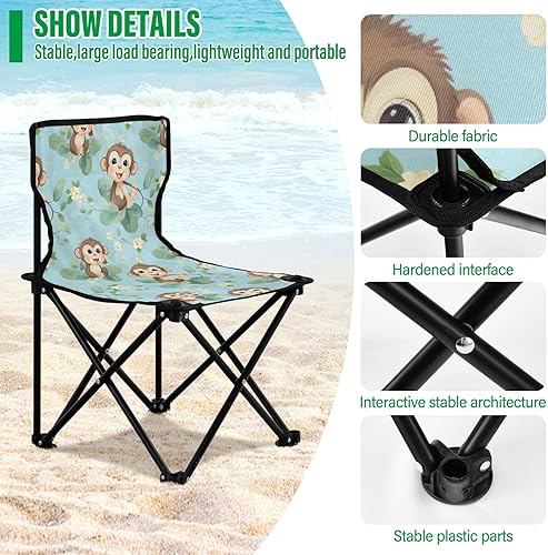 Miniatura 5 de Outdoor Folding Cute Monkey Flower Camping Chairs for Adults Portable Camping Chair Lightweight Lawn Chair 202a4996