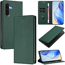 XINYEXIN Case for Samsung Galaxy A26 5G - Flip Leather Wallet Case - Card Holder Stand Magnetic Folio Flip Case - Green