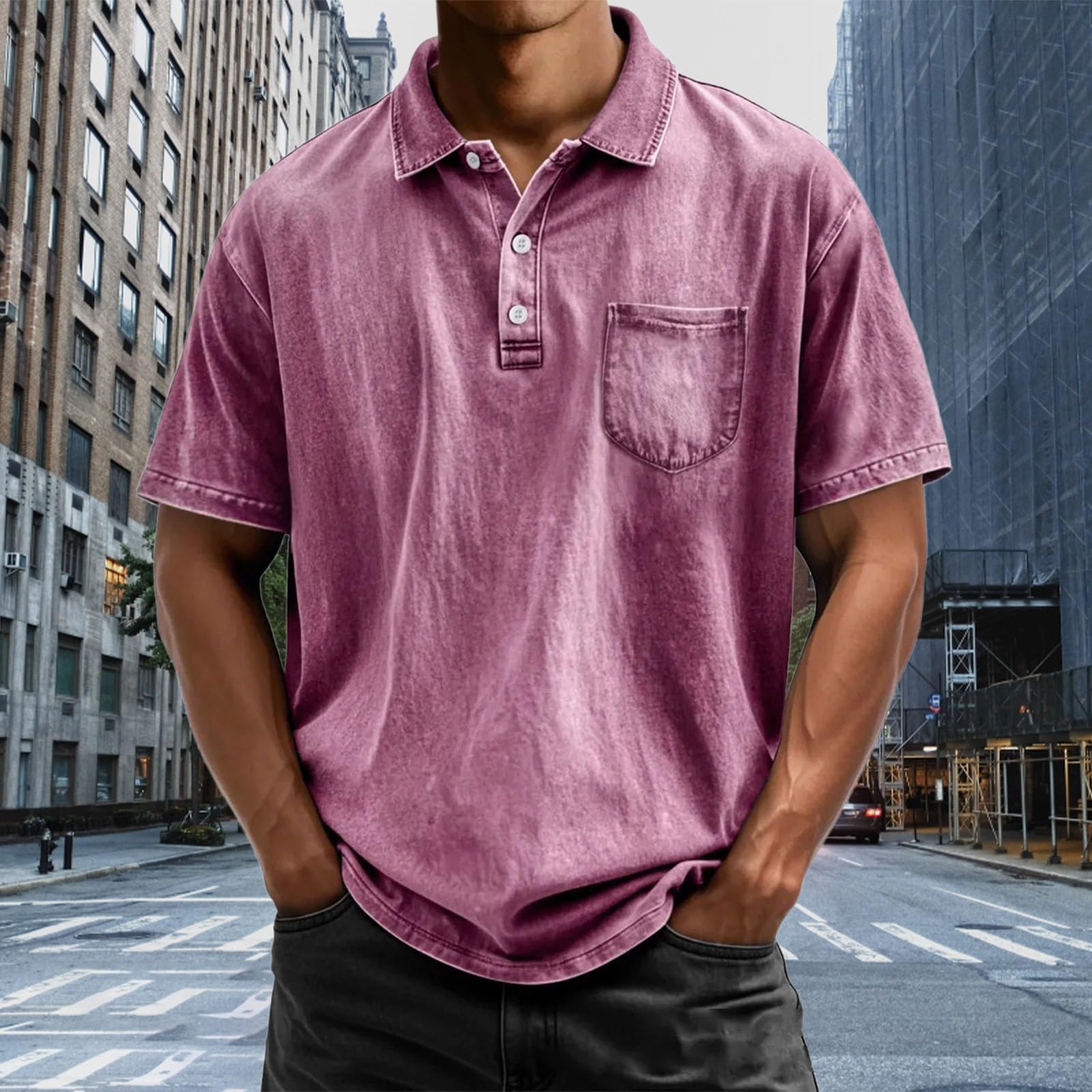 Poloshirts Für Herren Einfarbig Atmungsaktiv Gym Poloshirt Tshirt Freizeit Sport Sommer Poloshirts Männer Knopfleiste Polohemd Slim Fit Tshirt mit Brusttasche Polohemd