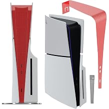 Dust Cover Net for PS5 Slim Console Short Version, Heatsink Barrier Pets Hair Anti-Dust Cover Dustproof for PlayStation 5 Slim Optical Drive/Digital Version Accessories, Red