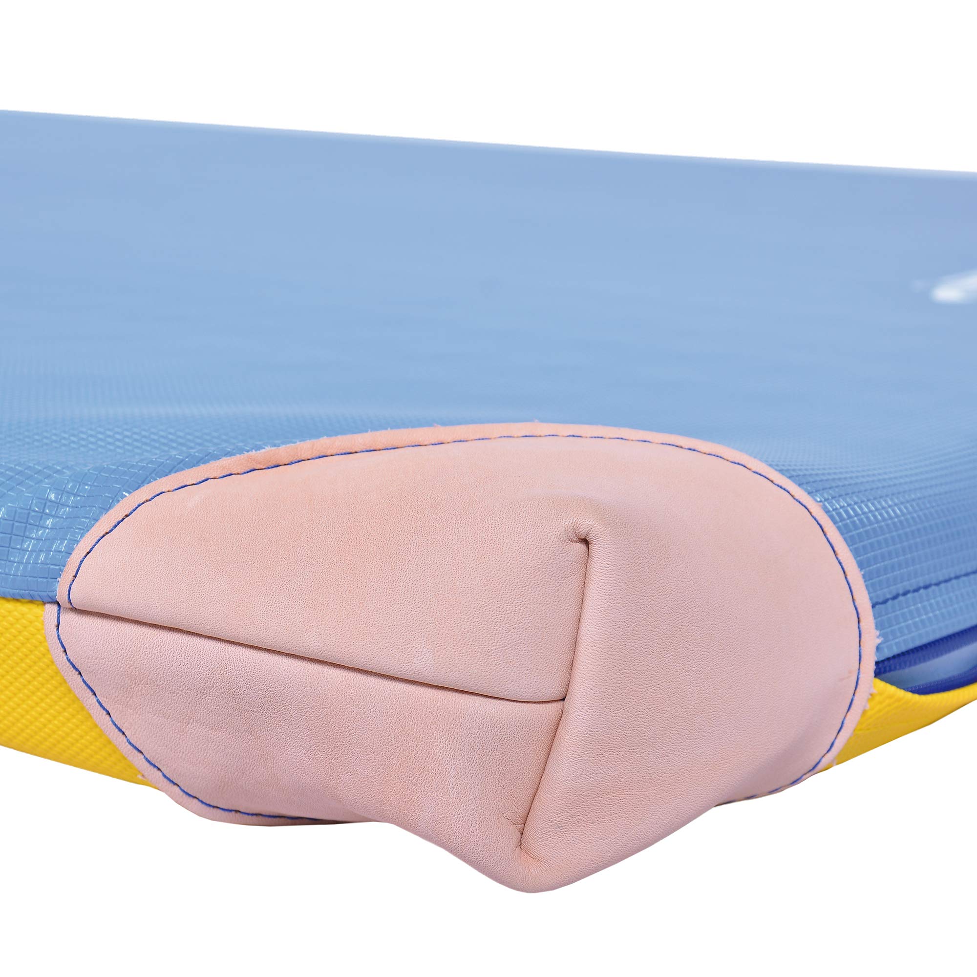 Grevinga Fun - RG 35 Soft Tappetino morbido da ginnastica, con angoli in pelle e impugnatura per il trasporto, blu-rosso, 200 x 100 x 6 cm