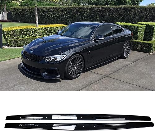 NINTE Faldas laterales para BMW Serie 4 F32 F33 F36 2014-2020  Paneles basculantes de extensión M Performance ABS de plástico negro brillante