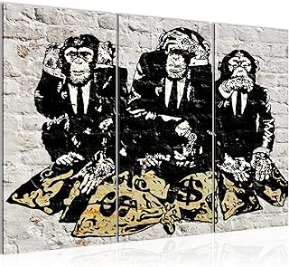 Quadri Moderni Street art Scimmia 120 x 80 cm Soggiorno Grande Marrone Sala Da Pranzo 303431a