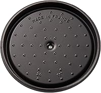 Vista 6 de Staub Hierro fundido Cochon Cocotte redondo ancho poco profundo de 6 cuartos - Gris grafito, fabricado en Francia