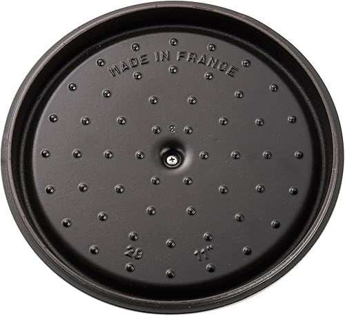 Miniatura 6 de Staub Hierro fundido Cochon Cocotte redondo ancho poco profundo de 6 cuartos - Gris grafito, fabricado en Francia