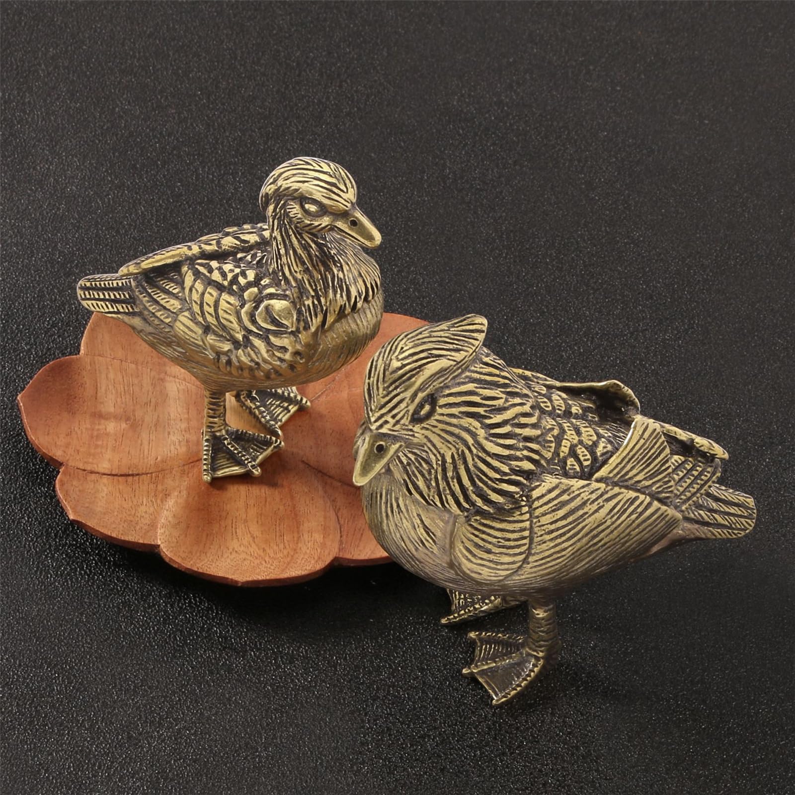 Giocose anatre mandarine sculture in metallo decorazione adatta per uso interno esterno Decorazione per amore vecchia coppia
