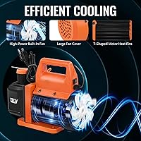 Vista 4 de Bomba de Vacío AC de 4.5 CFM y Juego de Manómetros, para Sistemas Mini Split/HVAC/Auto, Kit de Manómetro Múltiple Compatible con R134a R12 R22 R502