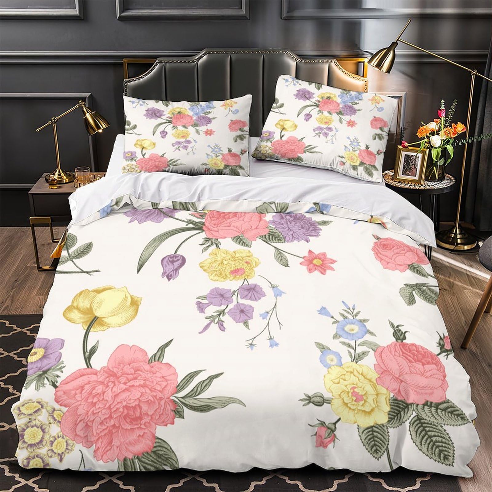 Parure de lit vintage style Blue Flowers pour une chambre cocooning
