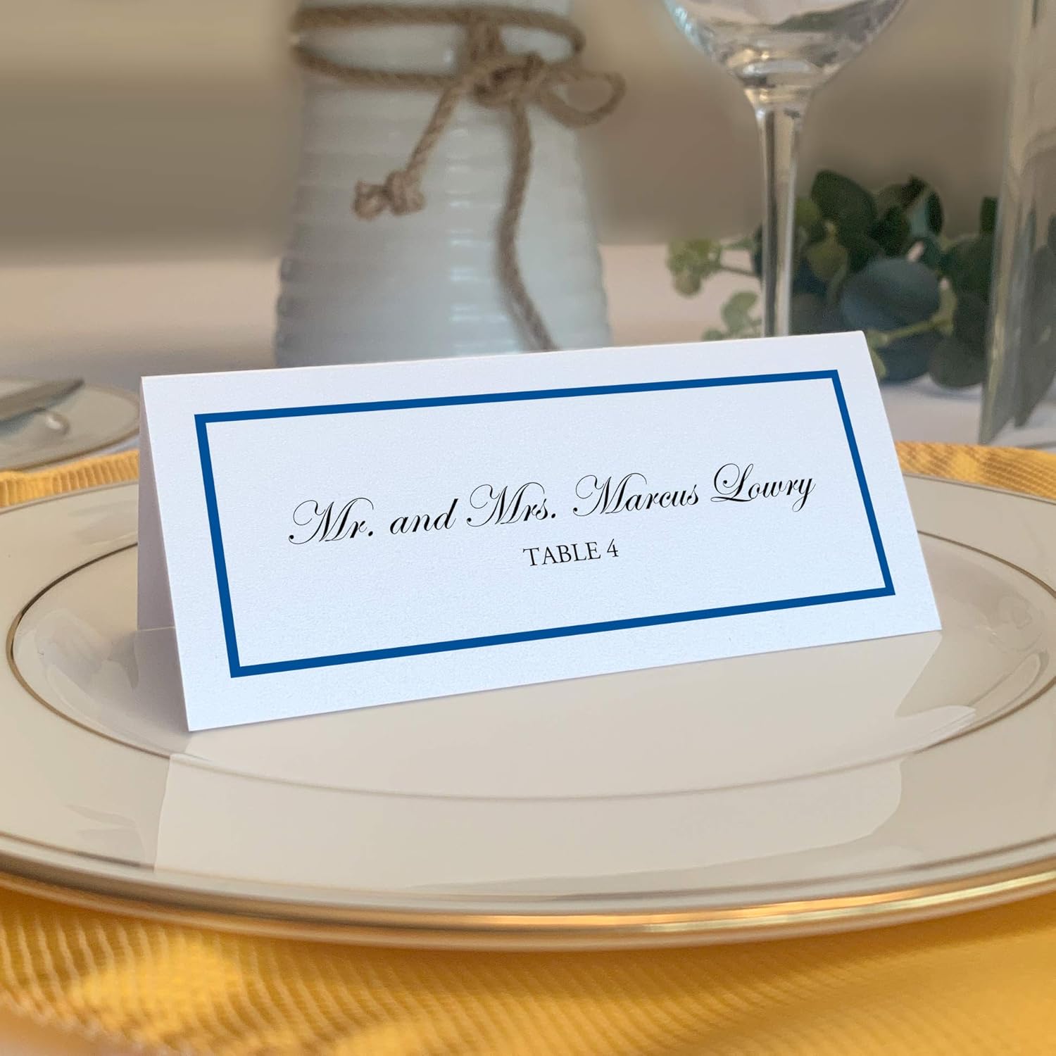 Single Line Border Printable Place Cards, Gold (Choose Color), Set of 150 (25 Sheets), Laser & Inkjet Printers - Wedding, Party, Dinner, and Special Events - Made in the USA