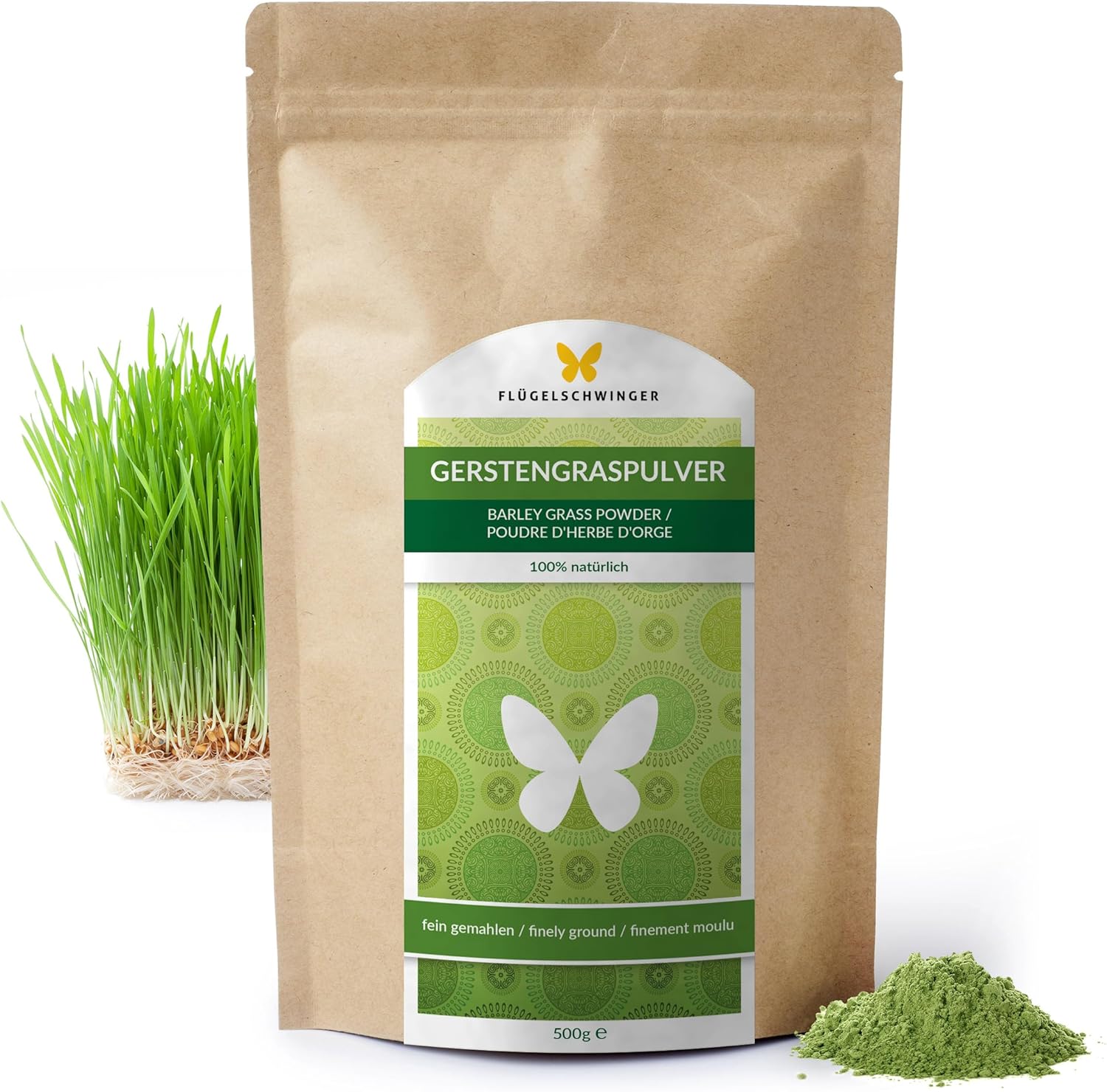 FLÜGELSCHWINGER Gerstengras Pulver – 500 g