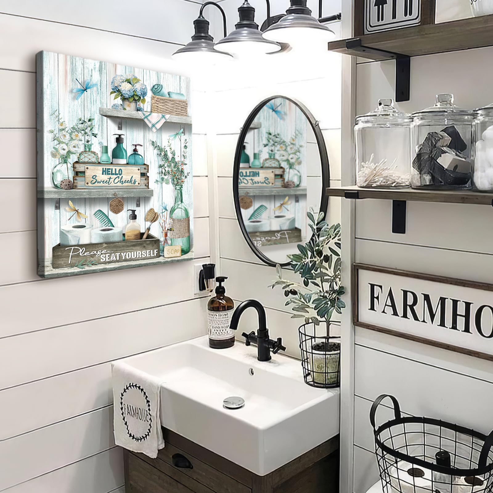 Framed Vintage 3D Textured Wall Art - Dark Green Dragonfly Flowers Wall Decor - Hand Drawn Sandstone Nature Botanical Pictures For Living Room Bedroom Home Decor 12x16in - View #13