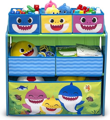 Miniatura 17 de Delta Children - Escritorio con silla y compartimento de almacenamiento + Organizador de juguetes para 6 contenedores con diseño de tiburón bebé